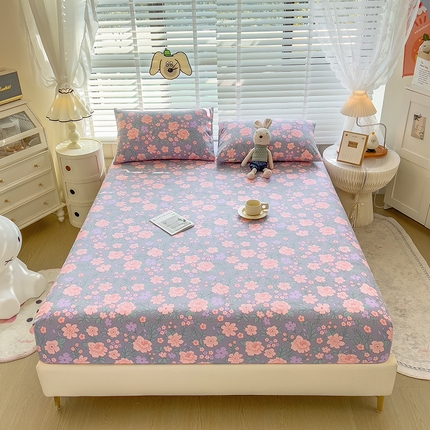 91家纺网 家纺一手货源 找家纺 芃成 2024新款老粗布床笠款 总1 出水芙蓉