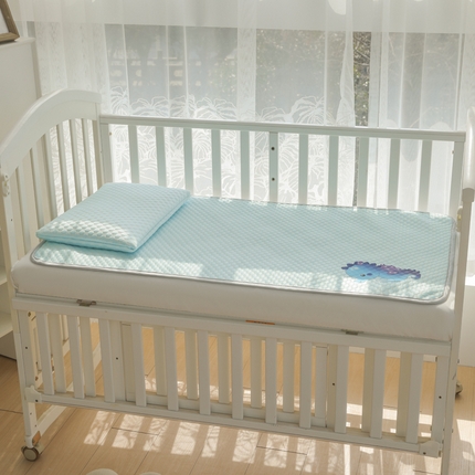 宅部落 2024年新款凉感豆豆幼儿园幼婴儿儿童凉席 小海马-淡蓝