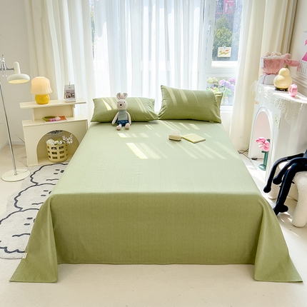 芃成家纺 2024新款老粗布床单款 总2 牛油果绿