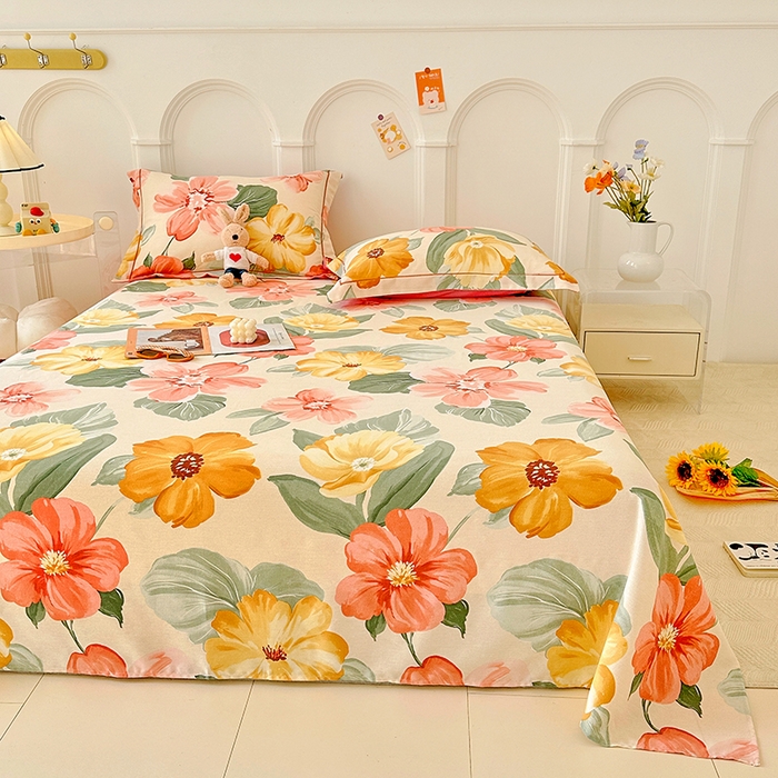 91家纺网 家纺一手货源 找家纺 卡普家居 2024新款全棉磨毛加厚四件套系列-单床单 梦若菲