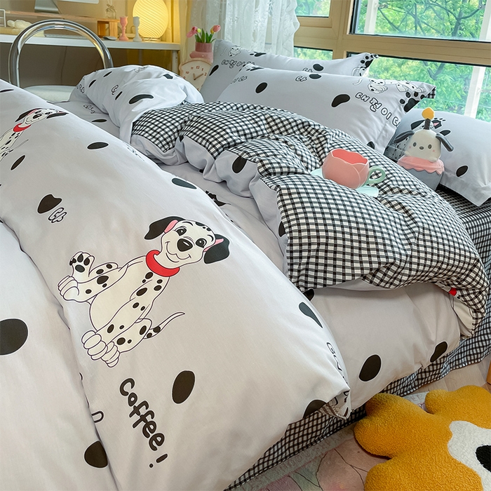 91家纺网 家纺一手货源 找家纺 金鑫汇家纺 2024新款全棉纯棉卡通印花四件套单品系列-四件套小可爱