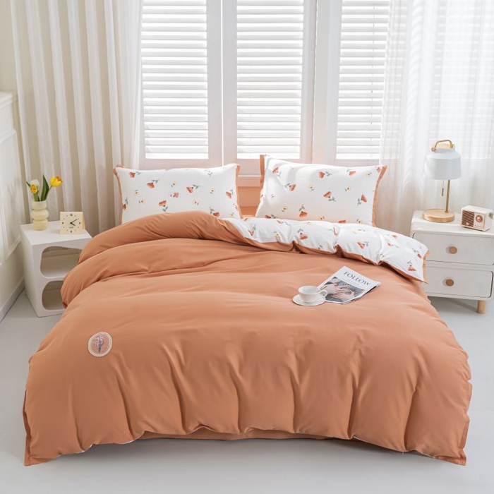 91家纺网 家纺一手货源 找家纺 优姿家纺 新款纯棉长绒棉小清新ins风印花四件套-系列一 花香兔