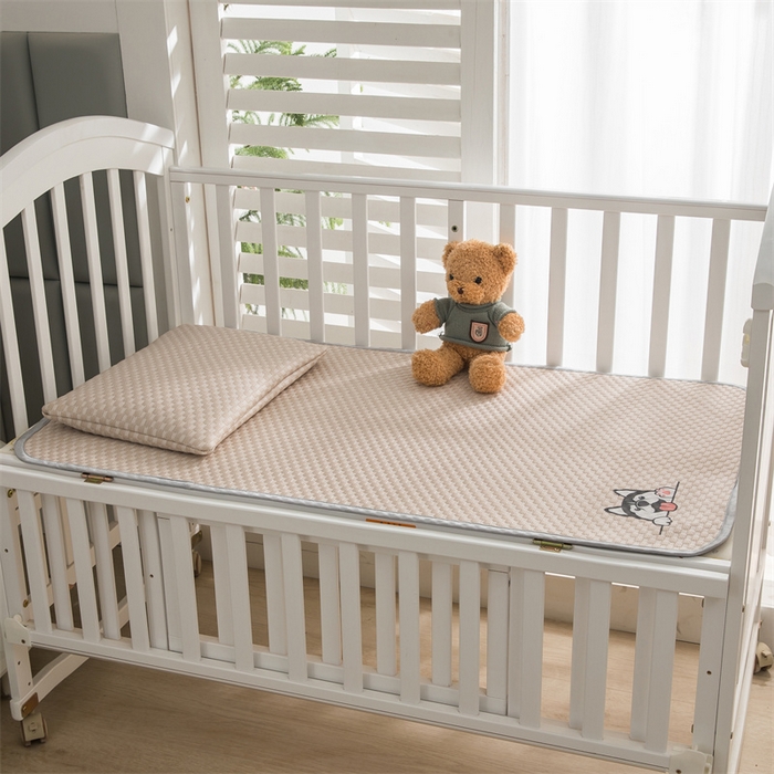 91家纺网 家纺一手货源 找家纺 宅部落 2024年新款凉感豆豆幼儿园幼婴儿儿童凉席 哈士奇-咖色