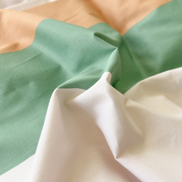 91家纺网 家纺一手货源 找家纺 7V 小清新大宽边100%纯棉法式四件套轻奢13376全棉喷气宽幅长绒棉被套床单床笠套件 乐享时光