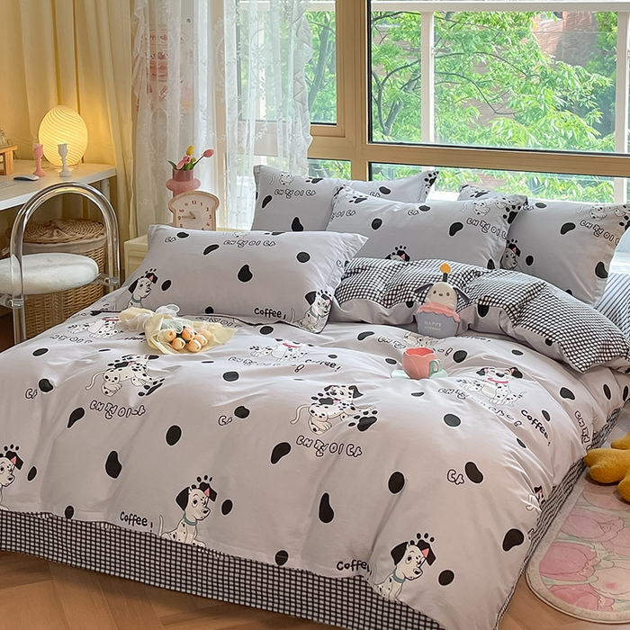 91家纺网 家纺一手货源 找家纺 金鑫汇家纺 2024新款全棉纯棉卡通印花四件套单品系列-单被套小可爱