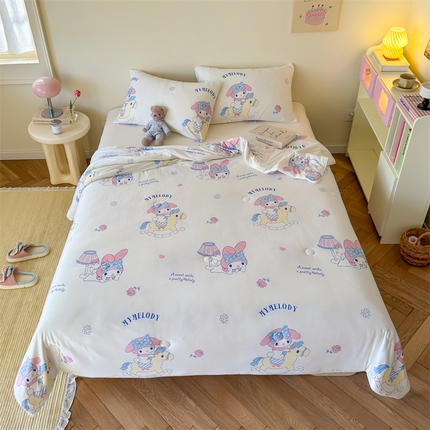 名兮家居 2024新款针织棉夏凉被三丽鸥系列 旋转木马