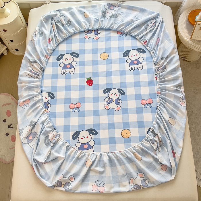 91家纺网 家纺一手货源 找家纺 芃成 2024新款老粗布床笠款 总1 布丁狗