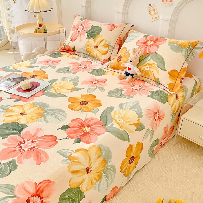 91家纺网 家纺一手货源 找家纺 卡普家居 2024新款全棉磨毛加厚四件套系列-单床单 梦若菲