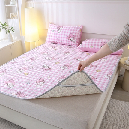 91家纺网 家纺一手货源 找家纺 东宇床垫 2024新款A类13372全棉多功能床垫-三丽欧系列 粉格美乐蒂