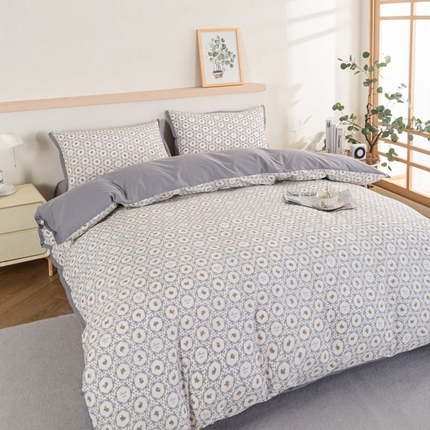 91家纺网 家纺一手货源 找家纺 （总）优姿家纺 新款纯棉长绒棉小清新ins风印花四件套-系列二