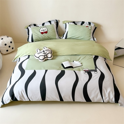 91家纺网 家纺一手货源 找家纺 （总）名品优仓 2024新款大版数码印花定位水洗棉四件套系列