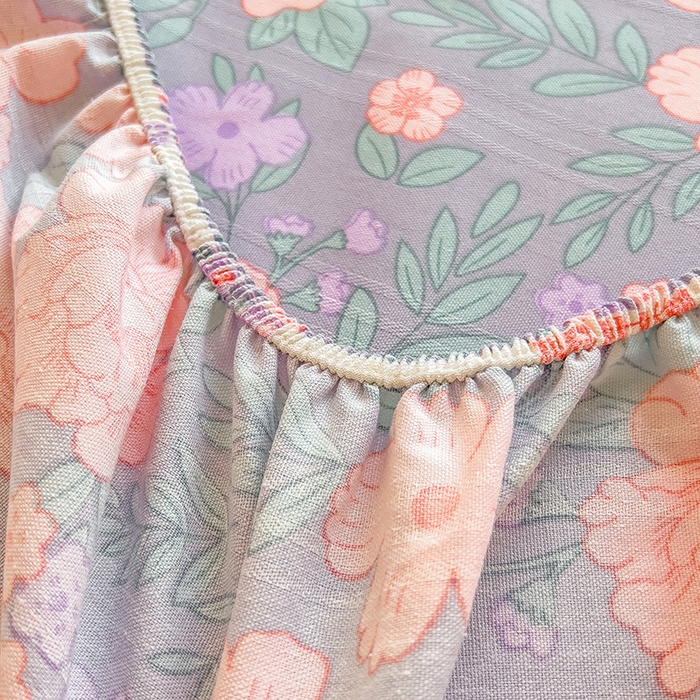 91家纺网 家纺一手货源 找家纺 芃成 2024新款老粗布床笠款 总1 出水芙蓉