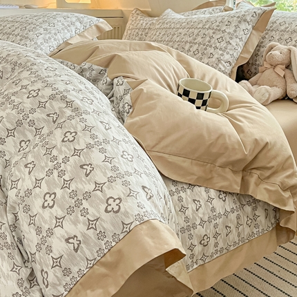 91家纺网 家纺一手货源 找家纺 （总）瑞莱 2025新款全棉印花宽边四件套