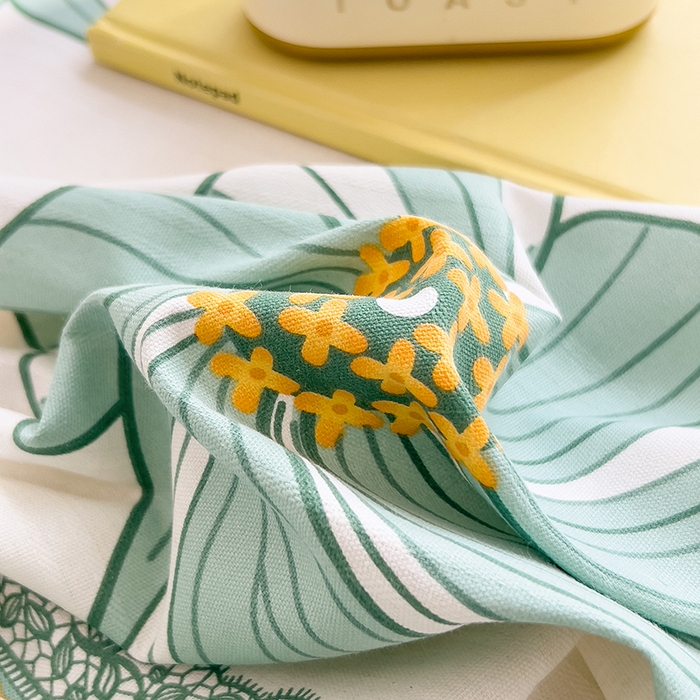 91家纺网 家纺一手货源 找家纺 芃成家纺 2024新款老粗布床单款 总2 清韵幽香-绿