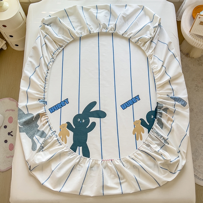 91家纺网 家纺一手货源 找家纺 芃成 2024新款老粗布床笠款 总1 宝贝兔