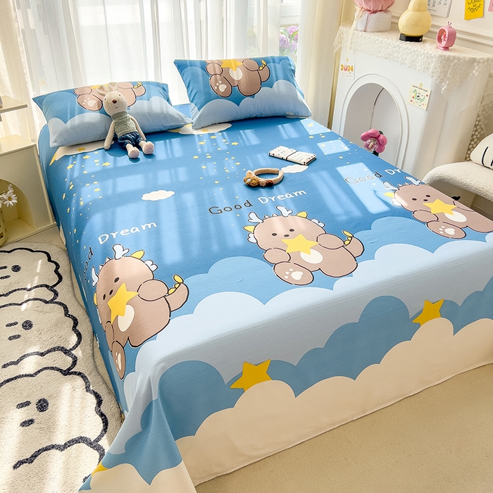 91家纺网 家纺一手货源 找家纺 芃成家纺 2024新款老粗布床单款 总2 星空猛兽