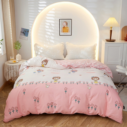 91家纺网 家纺一手货源 找家纺 （总）钰伶 简约全棉12868印花纯棉单被套（预留6厘米缩水）