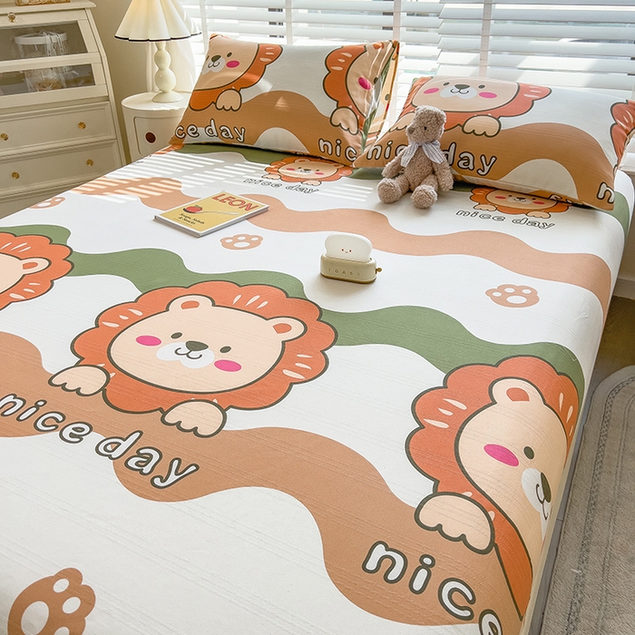 91家纺网 家纺一手货源 找家纺 芃成 2024新款老粗布床笠款 总1 丛林伙伴