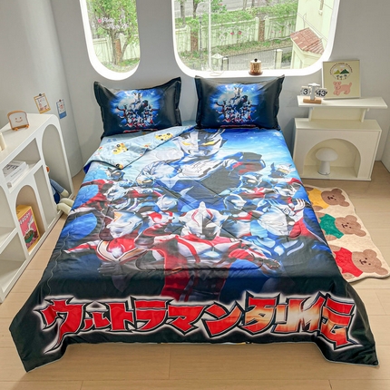 91家纺网 家纺一手货源 找家纺 （总）宝薇 2025新款数码印花卡通大版60支有氧水洗真丝夏被夏被      