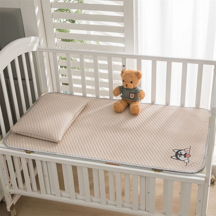 91家纺网 家纺一手货源 找家纺 宅部落 2024年新款凉感豆豆幼儿园幼婴儿儿童凉席 哈士奇-咖色