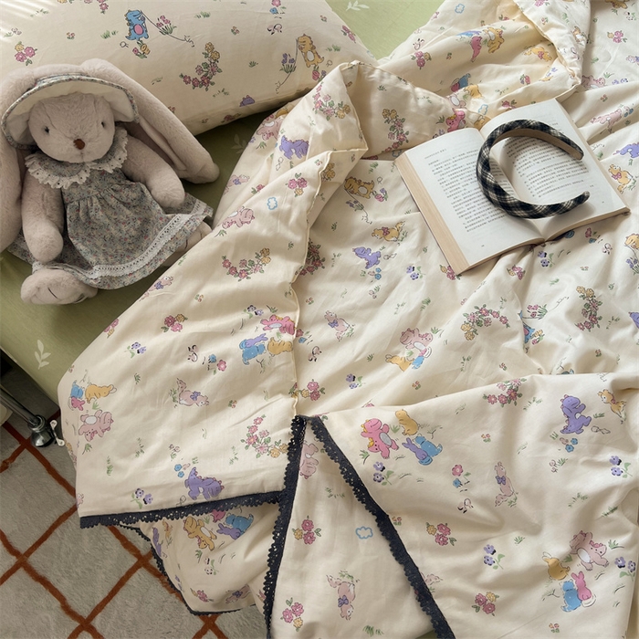 91家纺网 家纺一手货源 找家纺 HL原创 2024新款全棉法式大豆被夏被 XB-童梦园