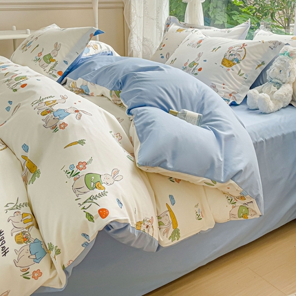 91家纺网 家纺一手货源 找家纺 （总）金鑫汇家纺 2024新款全棉纯棉卡通印花四件套单品系列-四件套