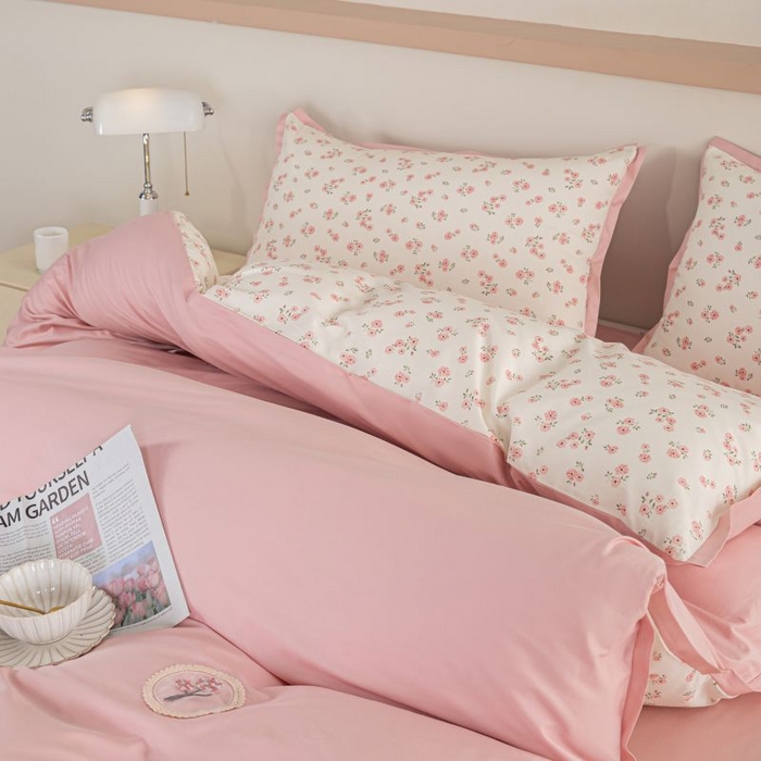 91家纺网 家纺一手货源 找家纺 优姿家纺 新款纯棉长绒棉小清新ins风印花四件套-系列二 清语