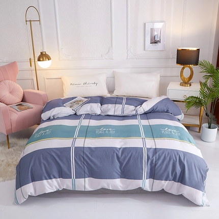 91家纺网 家纺一手货源 找家纺 （总）钰伶 简约全棉12868印花纯棉单被套（预留6厘米缩水）