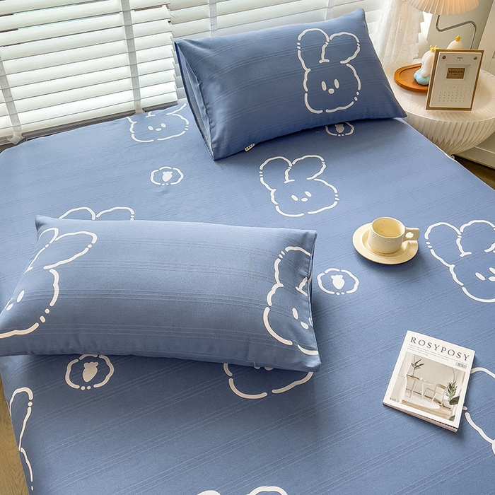 91家纺网 家纺一手货源 找家纺 芃成 2024新款老粗布床笠款 总1 乖萌兔