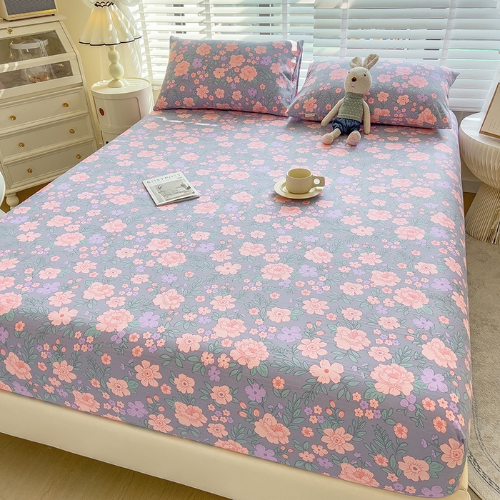 91家纺网 家纺一手货源 找家纺 芃成 2024新款老粗布床笠款 总1 出水芙蓉