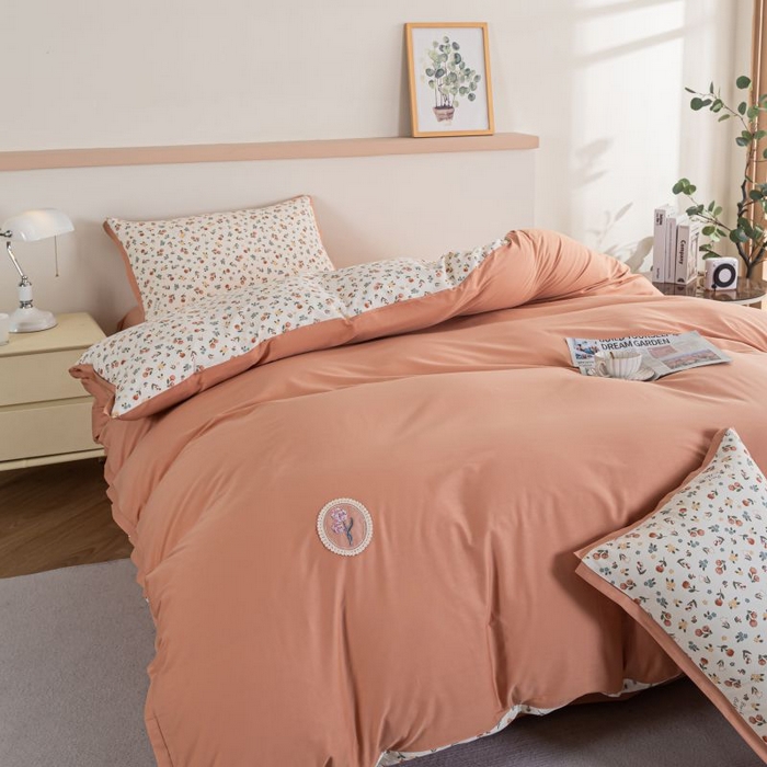 91家纺网 家纺一手货源 找家纺 优姿家纺 新款纯棉长绒棉小清新ins风印花四件套-系列二 花朝月夕