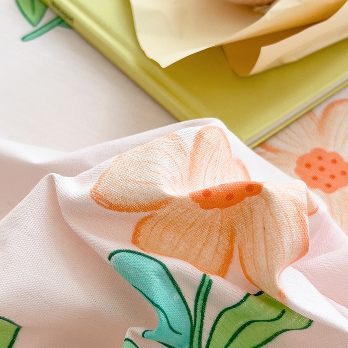 91家纺网 家纺一手货源 找家纺 芃成家纺 2024新款老粗布床单款 爱意绵绵-粉