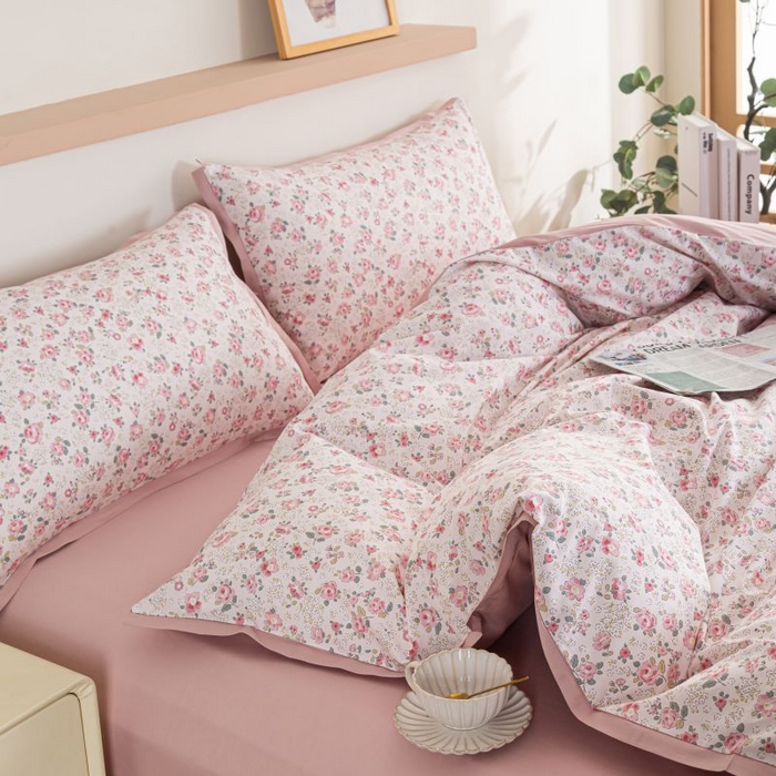 91家纺网 家纺一手货源 找家纺 （总）优姿家纺 新款纯棉长绒棉小清新ins风印花四件套-系列二