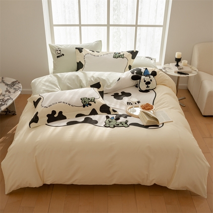 91家纺网 家纺一手货源 找家纺 （总）名品优仓 2024新款大版数码印花定位水洗棉四件套系列