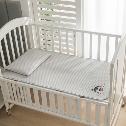 宅部落 2024年新款凉感豆豆幼儿园幼婴儿儿童凉席 哈士奇-灰