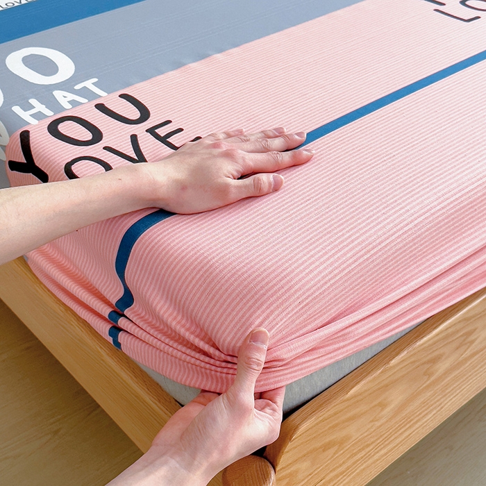 91家纺网 家纺一手货源 找家纺 芃成 2024新款老粗布床笠款 总1 爱丽丝 粉