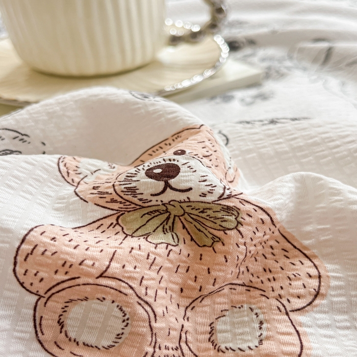 91家纺网 家纺一手货源 找家纺 （总）2024新款泡泡棉小缺角工艺夏被四件套