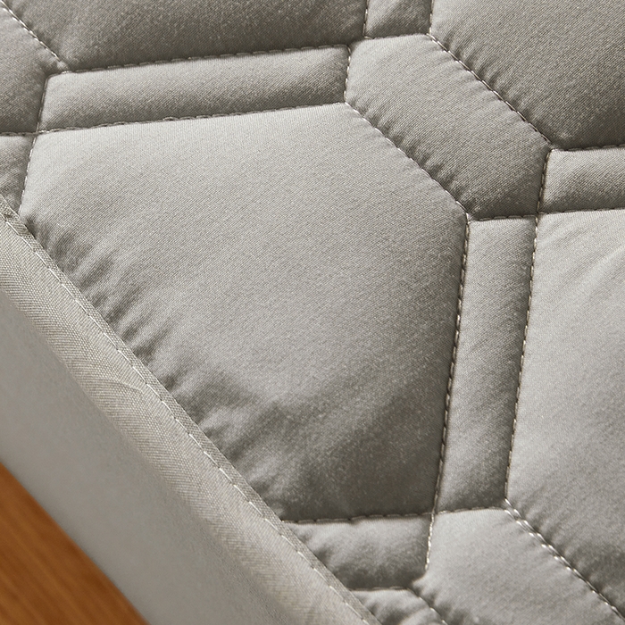 91家纺网 家纺一手货源 找家纺 胜权家纺 2024新款亲肤夹棉格子防水床笠足球灰