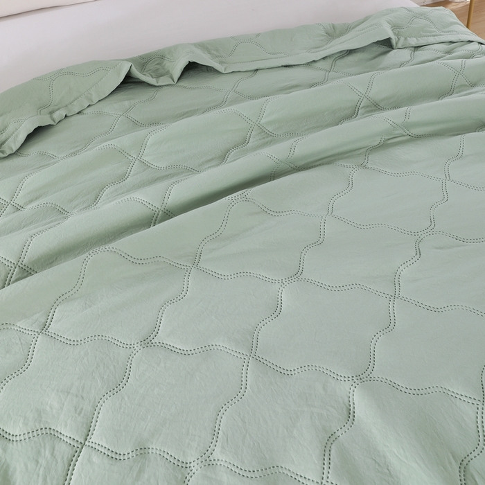 91家纺网 家纺一手货源 找家纺 水洗棉夏被夏凉被空调被超声波压花礼品直播供应链引流爆款 水洗棉-绿
