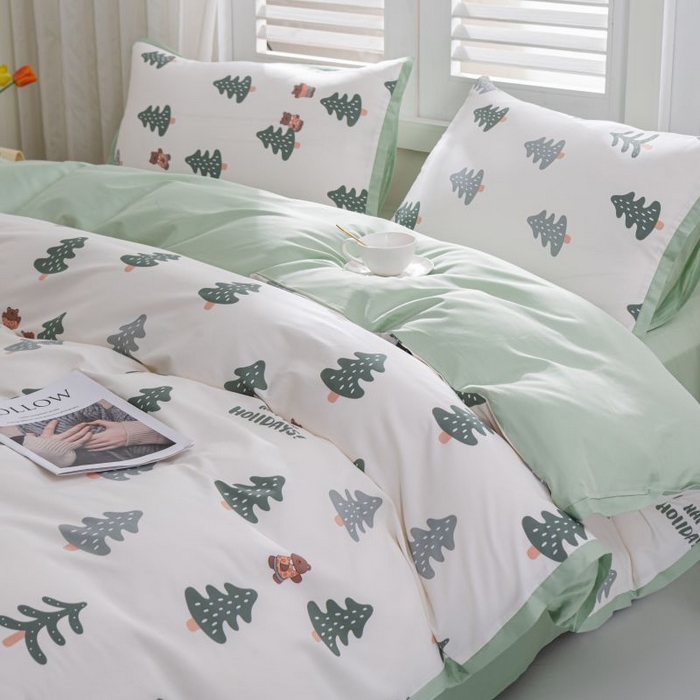 91家纺网 家纺一手货源 找家纺 优姿家纺 新款纯棉长绒棉小清新ins风印花四件套-系列一 梦幻城堡