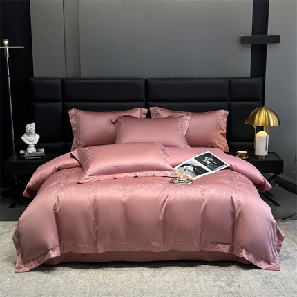 时亿家居 2024新款140支长绒棉四件套-半岛日记 半岛日记-璎珞红