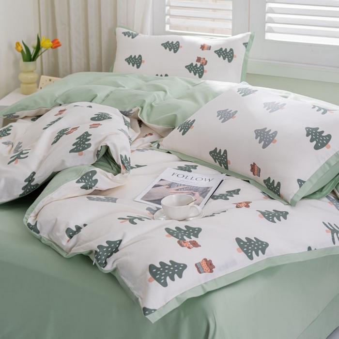 91家纺网 家纺一手货源 找家纺 优姿家纺 新款纯棉长绒棉小清新ins风印花四件套-系列一 梦幻城堡