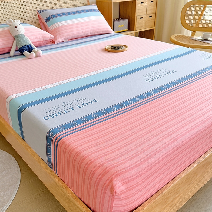 91家纺网 家纺一手货源 找家纺 芃成 2024新款老粗布床笠款 总2 怦然心动 桔