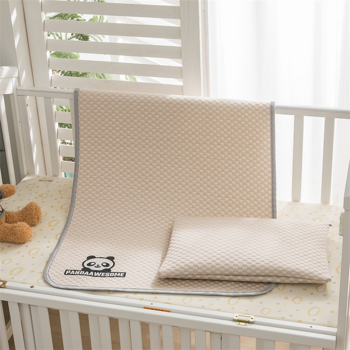 91家纺网 家纺一手货源 找家纺 宅部落 2024年新款凉感豆豆幼儿园幼婴儿儿童凉席 酷熊-咖色