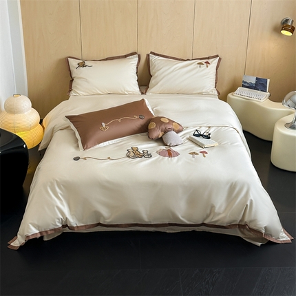 91家纺网 家纺一手货源 找家纺 （总）名品优仓 2024新款水洗棉毛巾绣卡通刺绣四件套