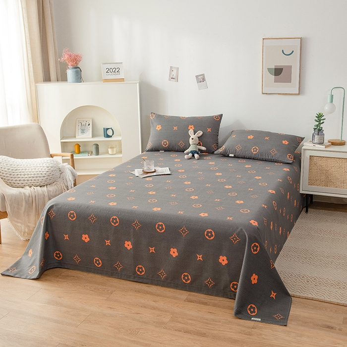 91家纺网 家纺一手货源 找家纺 芃成家纺 2024新款老粗布床单款 简约时尚