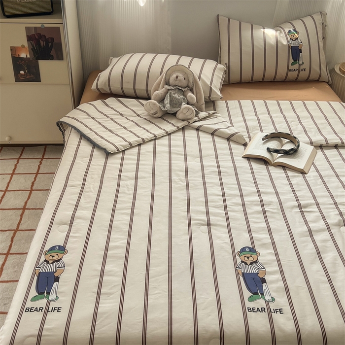 91家纺网 家纺一手货源 找家纺 HL原创 2024新款全棉法式大豆被夏被 XB-棒球男孩