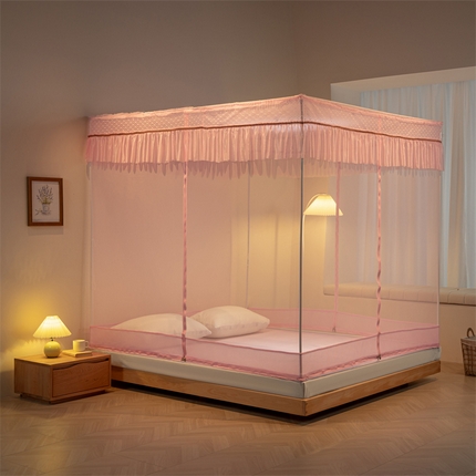 91家纺网 家纺一手货源 找家纺 （总）新太阳蚊帐 2025新款T型三开门坐床沁园春系列蚊帐