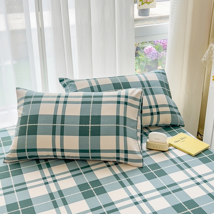 91家纺网 家纺一手货源 找家纺 芃成家纺 2024新款老粗布床单款 简约格调-绿