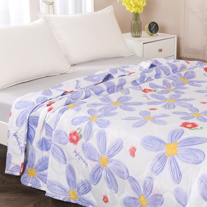 91家纺网 家纺一手货源 找家纺 钻石绒便宜夏被夏凉被空调被超声波压花礼品直播供应链引流爆款 清新花语